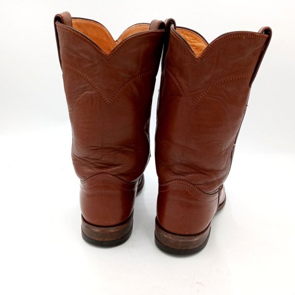 Justin Roper Cowboy Boots Womens 6 B Brown Leather Western Cowgirl Distressed - Picture 3 of 10